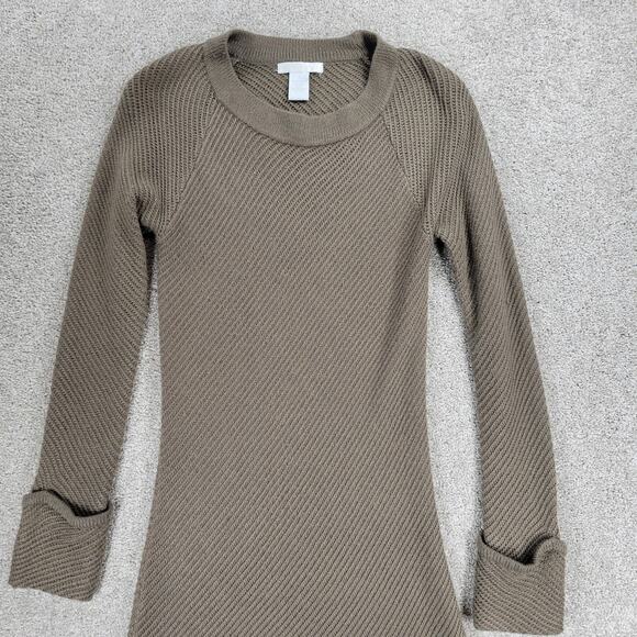 Design History Sweater Dress Womens L Brown Rib Angle Knit Pull On Midi Casual - Picture 3 of 13